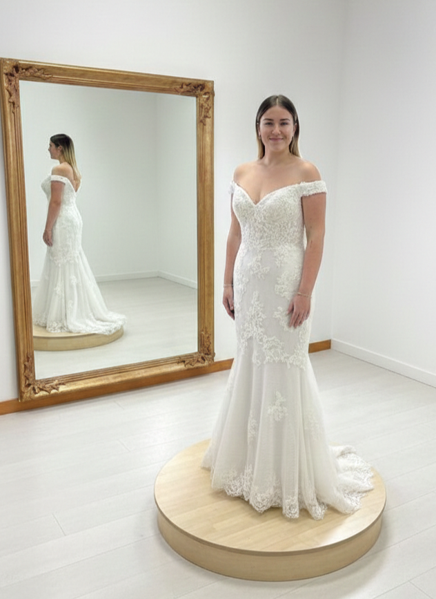 Vestido Novia Sirena Escote V