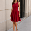 Vestido Corto Liso Vuelo