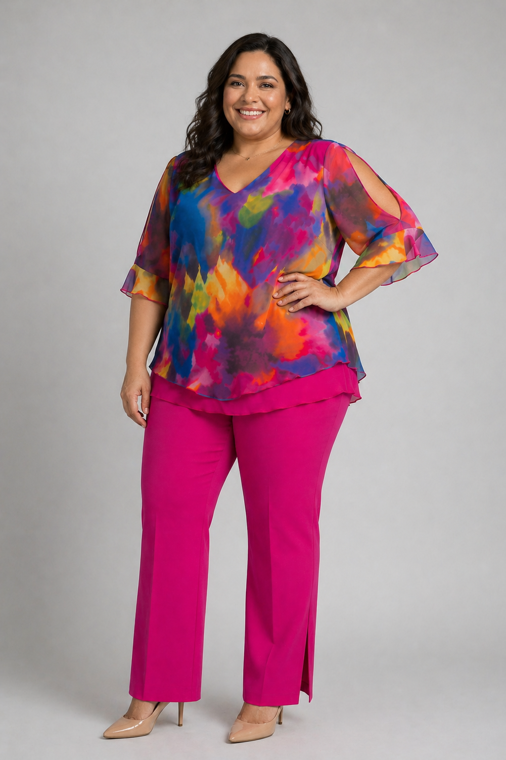 Conjunto Estampado Fucsia