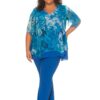 Conjunto Blusa y Pantalón Estampados Azules