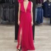 Vestido Largo Tul con Escote Y Flor en Hombro