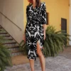 Vestido Estampado Blanco Y Negro