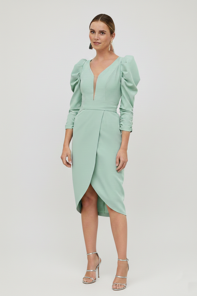 Vestido Manga Abullonada