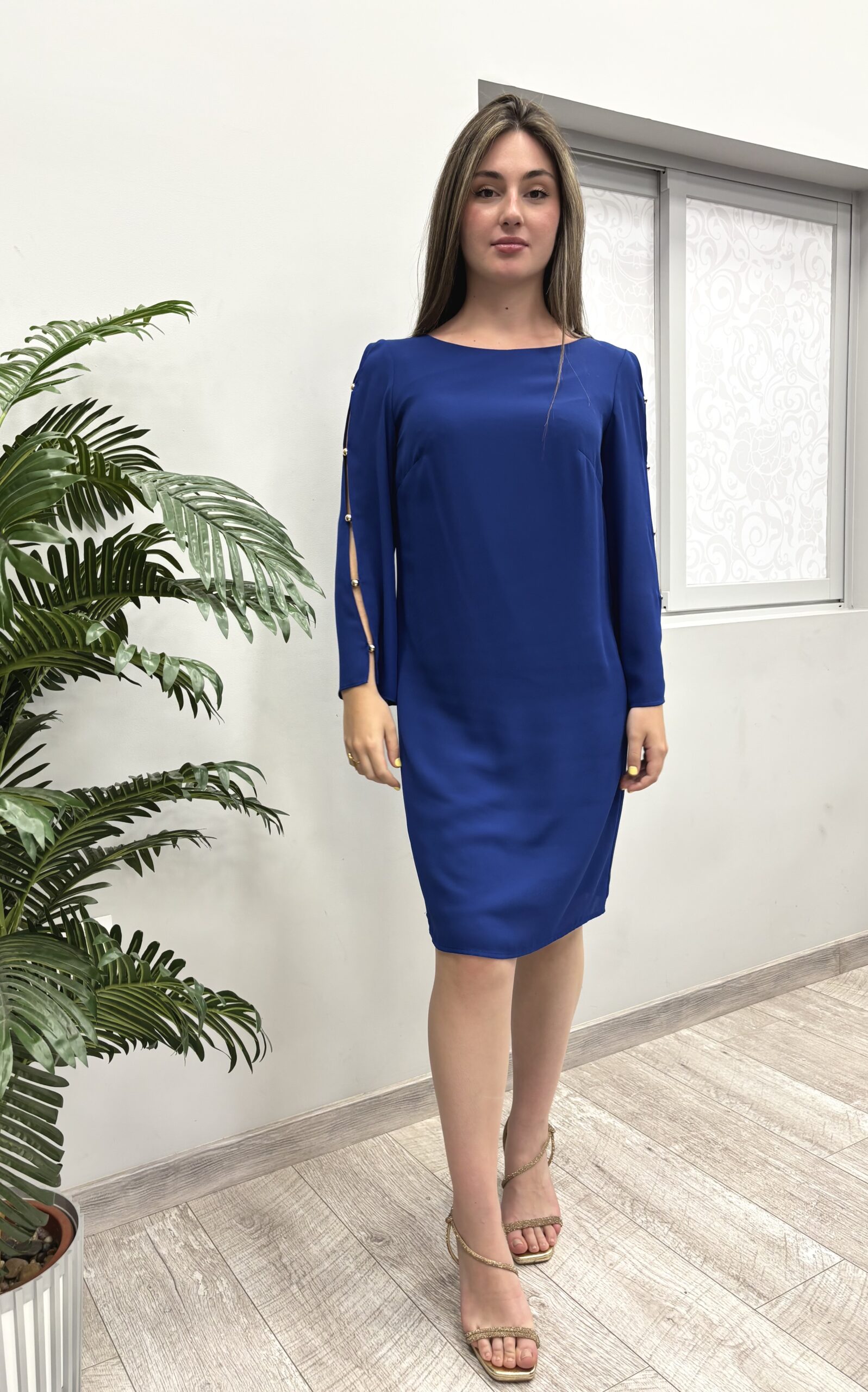 Vestido Corto Azul Tinta