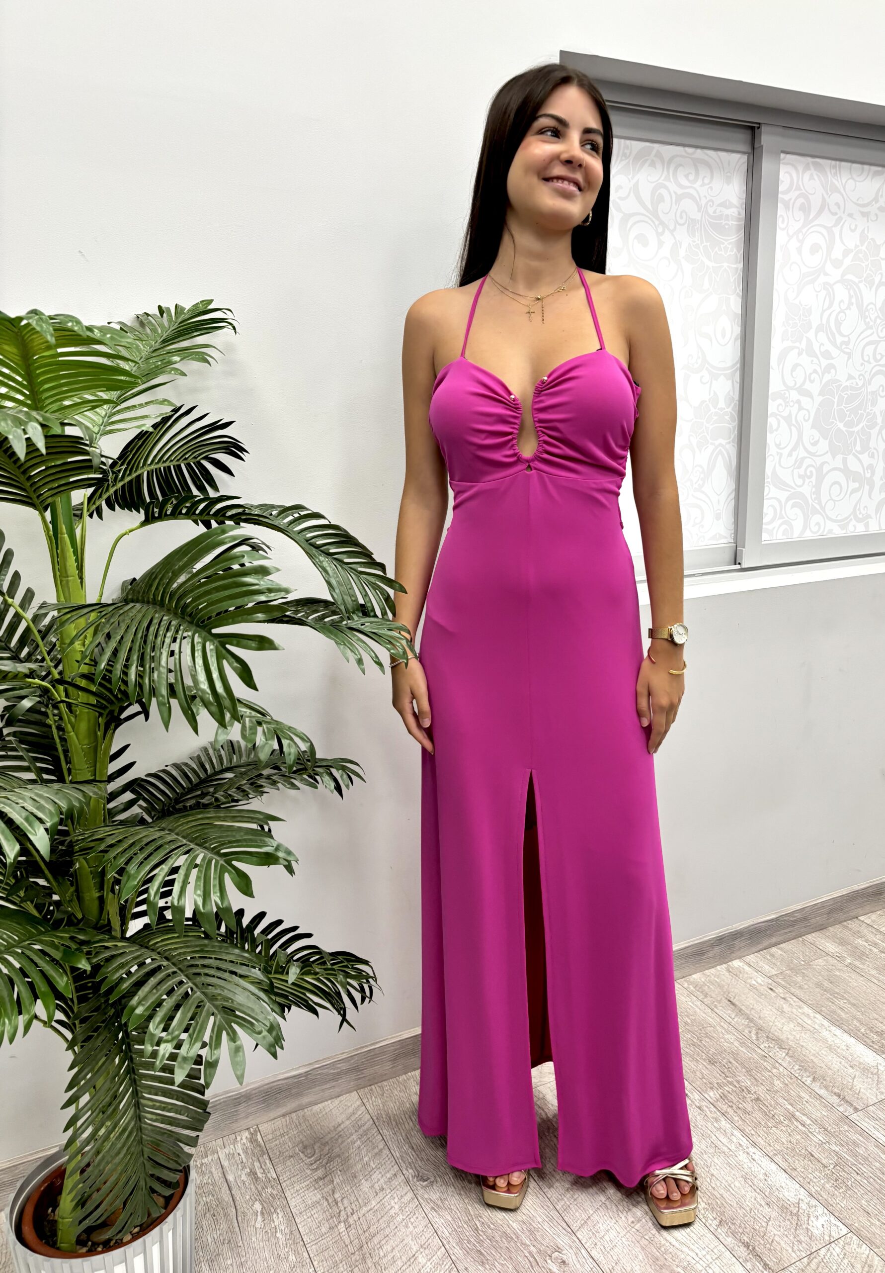 Vestido Largo Fucsia