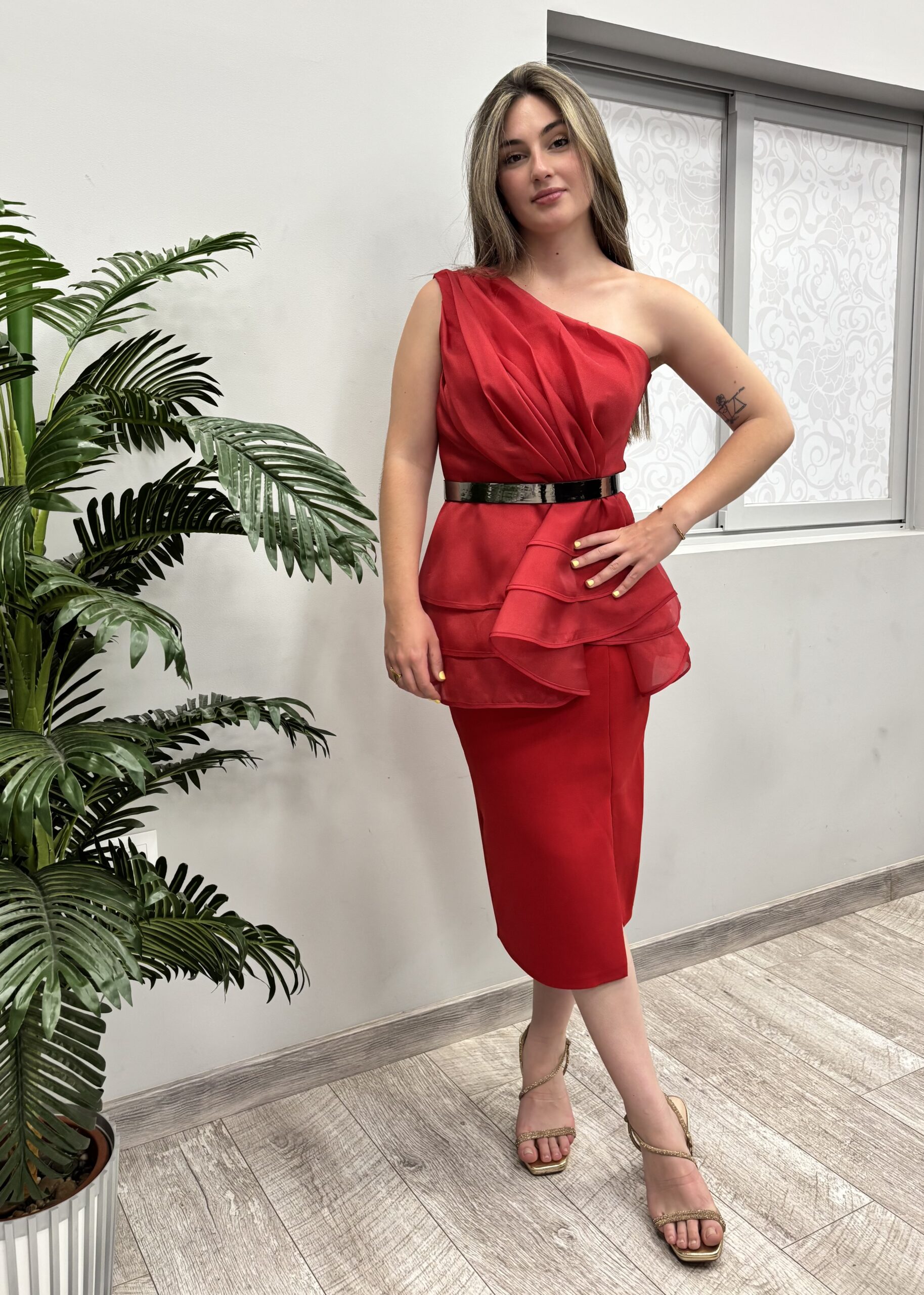Vestido Asimétrico Rojo