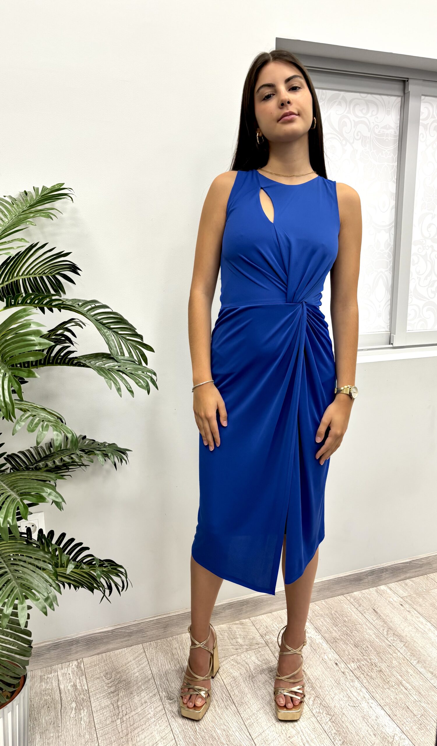 Vestido Ceñido Azul Tinta