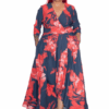 Vestido Largo Marino Y Rojo