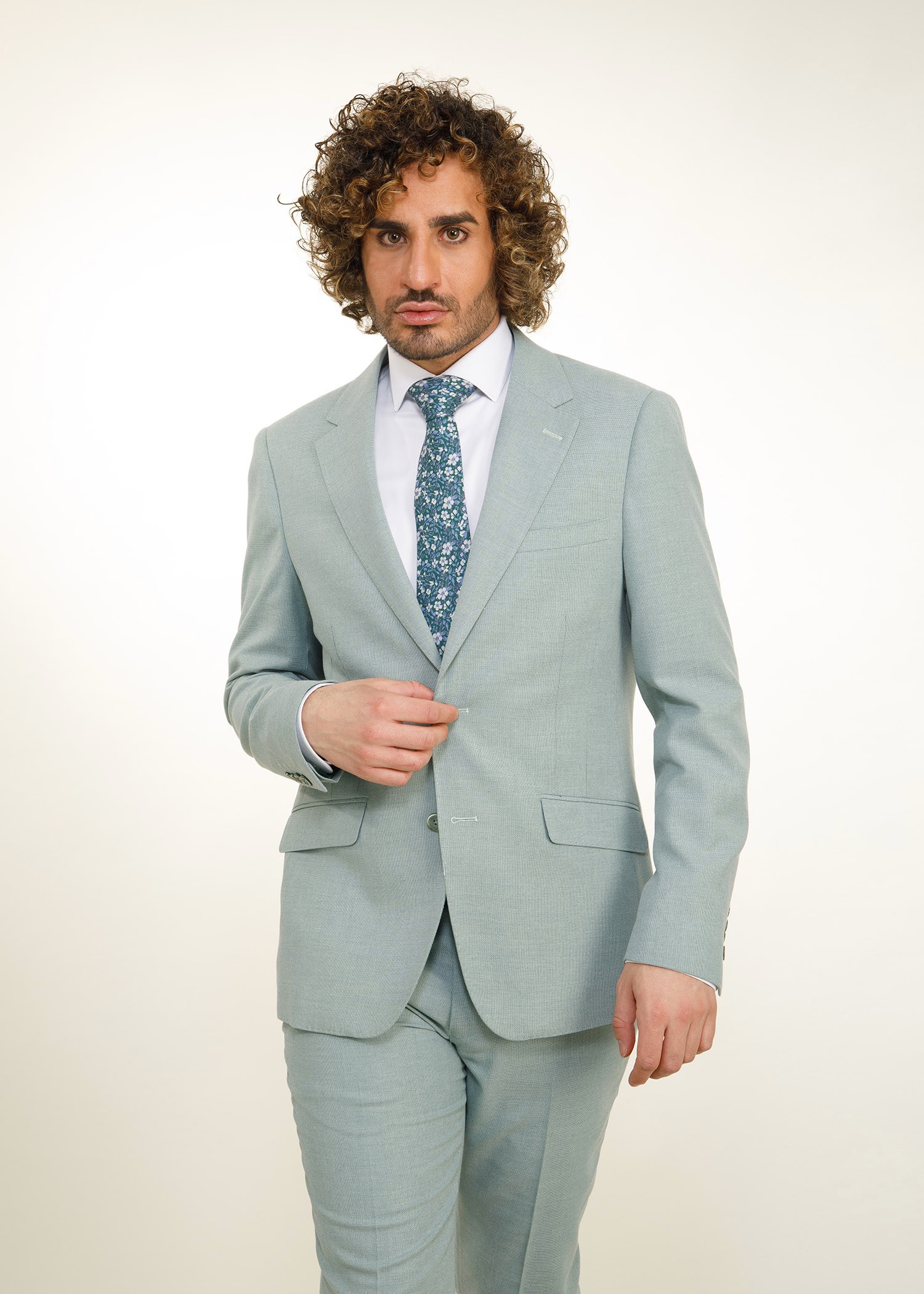 Traje Slim Fit Verde Claro