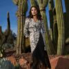 Vestido Flecos Cashmere Blanco y Negro