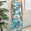 Vestido Flores Turquesa