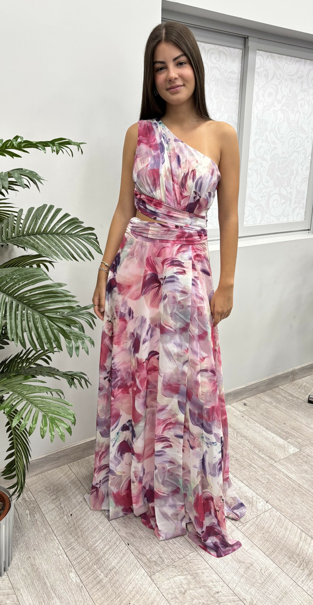 Vestido Flores Fucsia