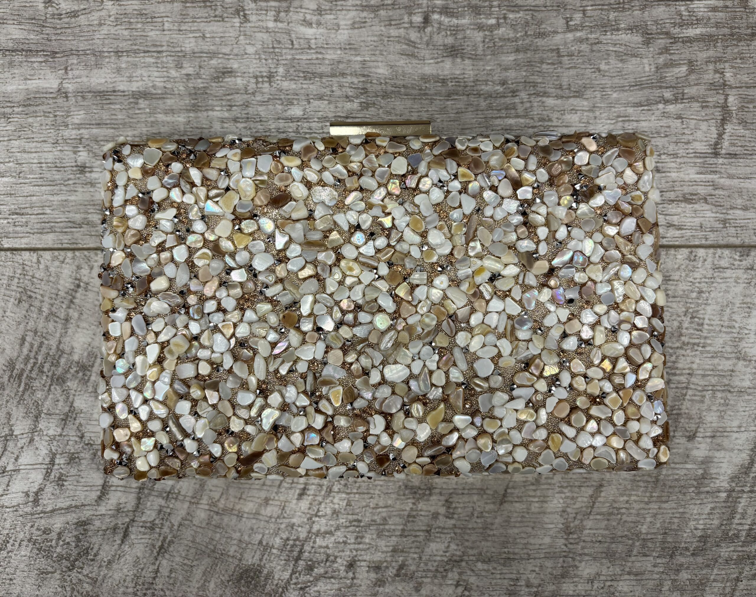 Bolso Pedrería Beige