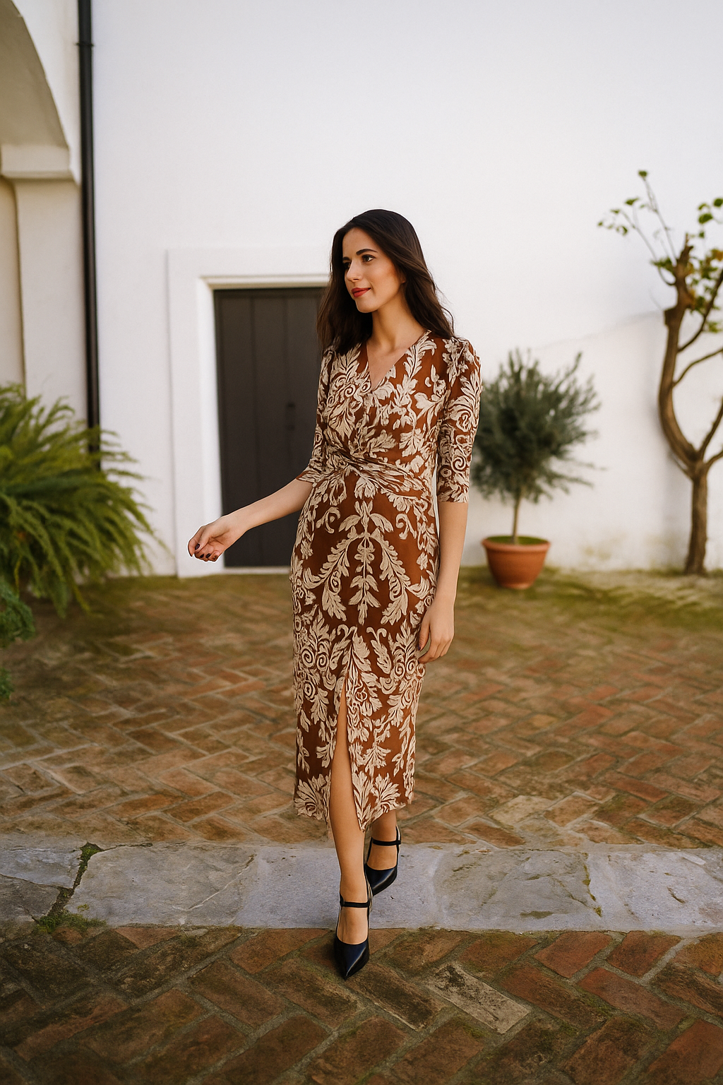 Vestido Midi Estampado