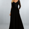 Vestido Largo Negro Con Encaje
