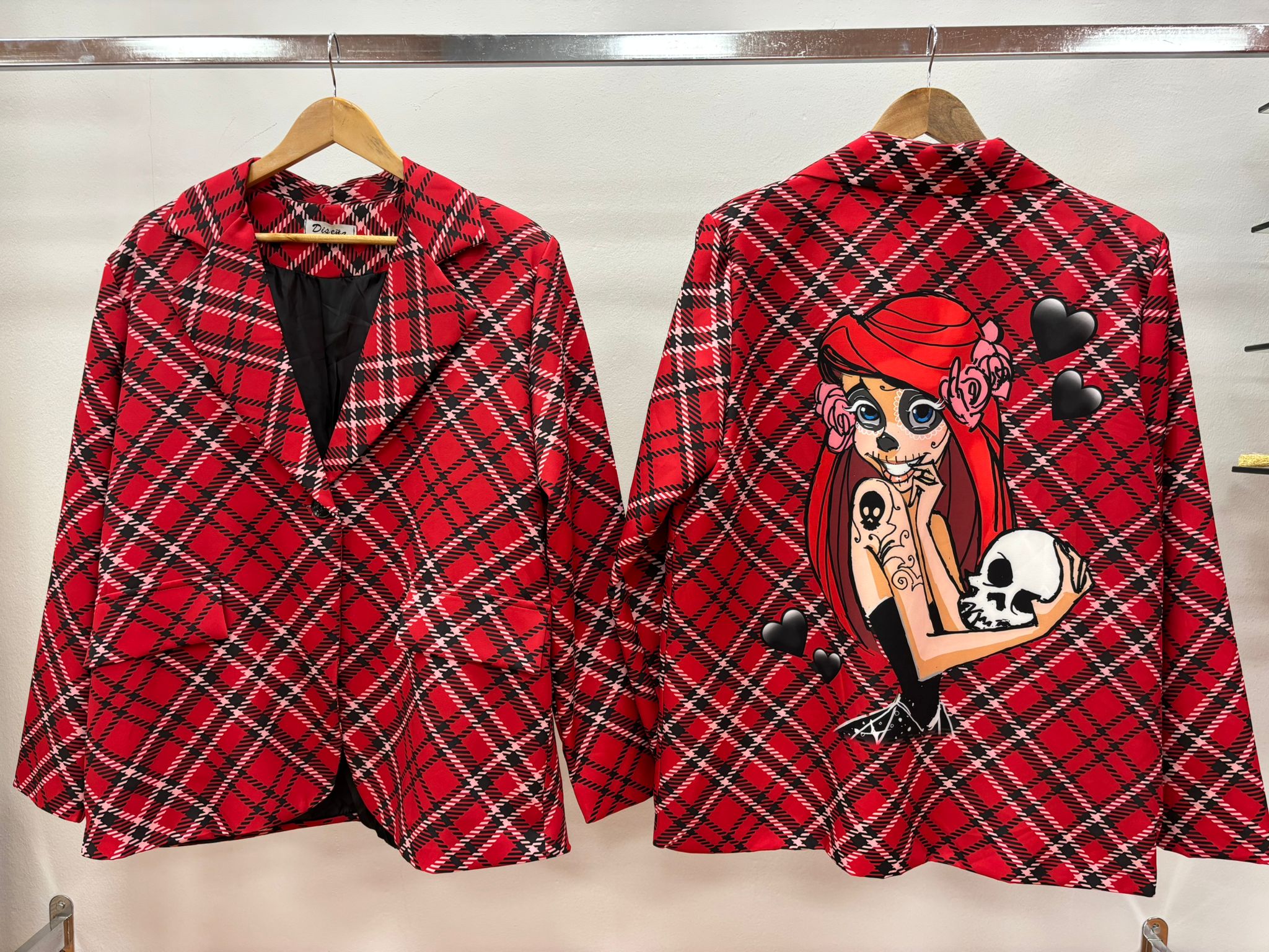 Americana Oversize Cuadros Escoceses
