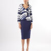 Vestido Midi Azul Marino Con Chaqueta