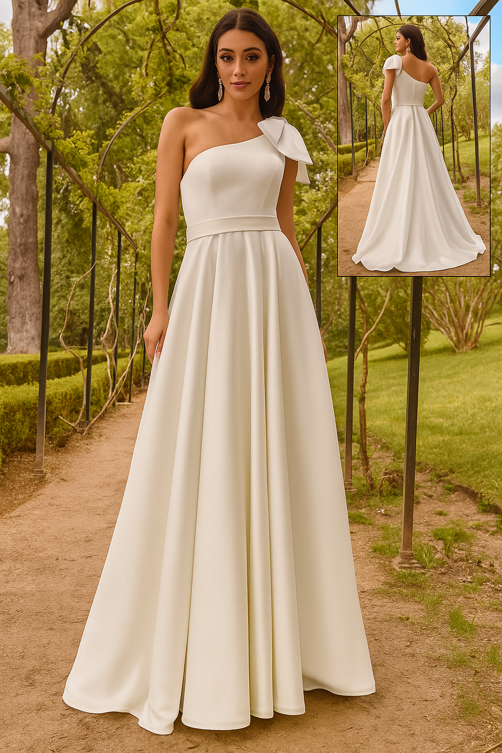 Vestido de Novia Escote Desigual