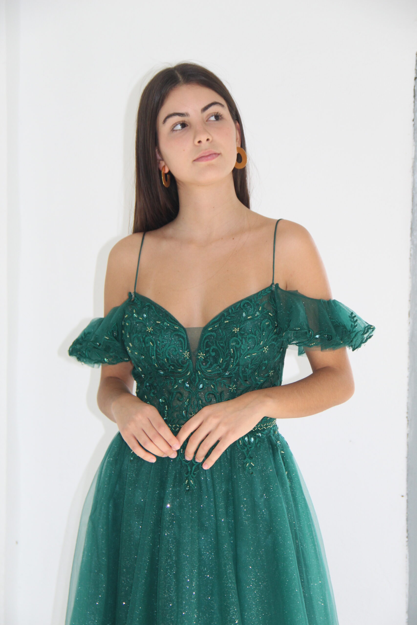 Vestido Verde Brillos