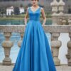 Vestido Azul con Detalle en la Cintura