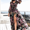 Vestido estampado con abertura