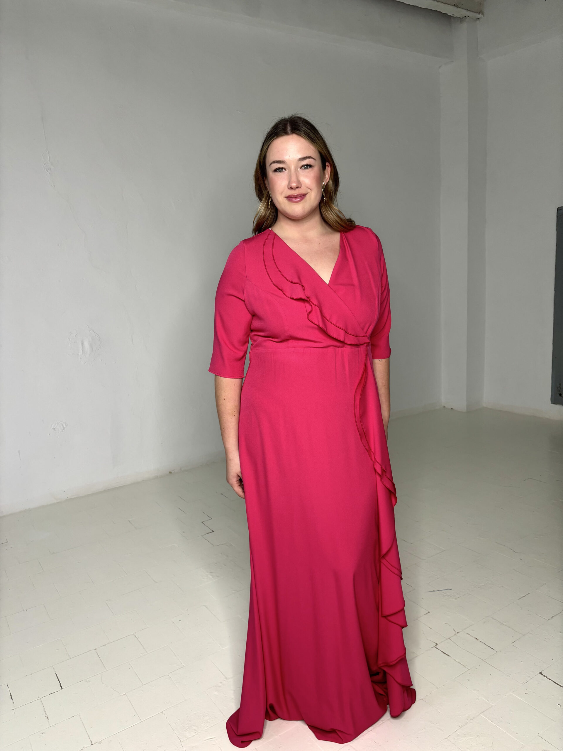 Vestido Largo Manga Francesa Farol