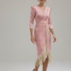 Vestido Rosa Flecos