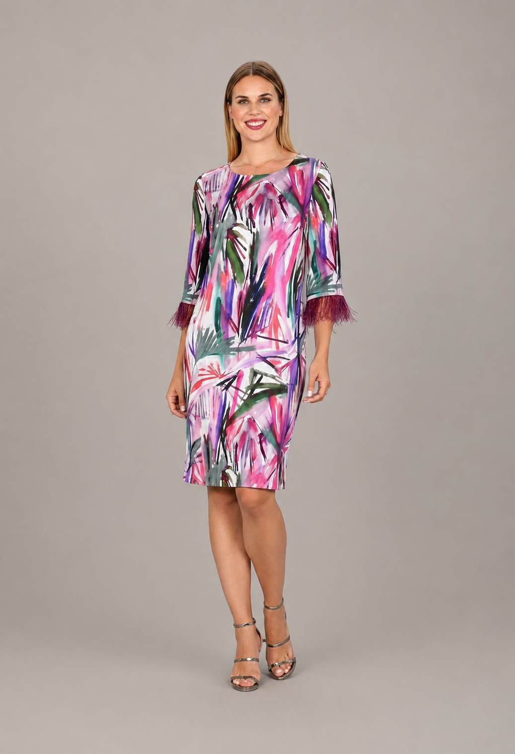 Vestido Plumas Colores