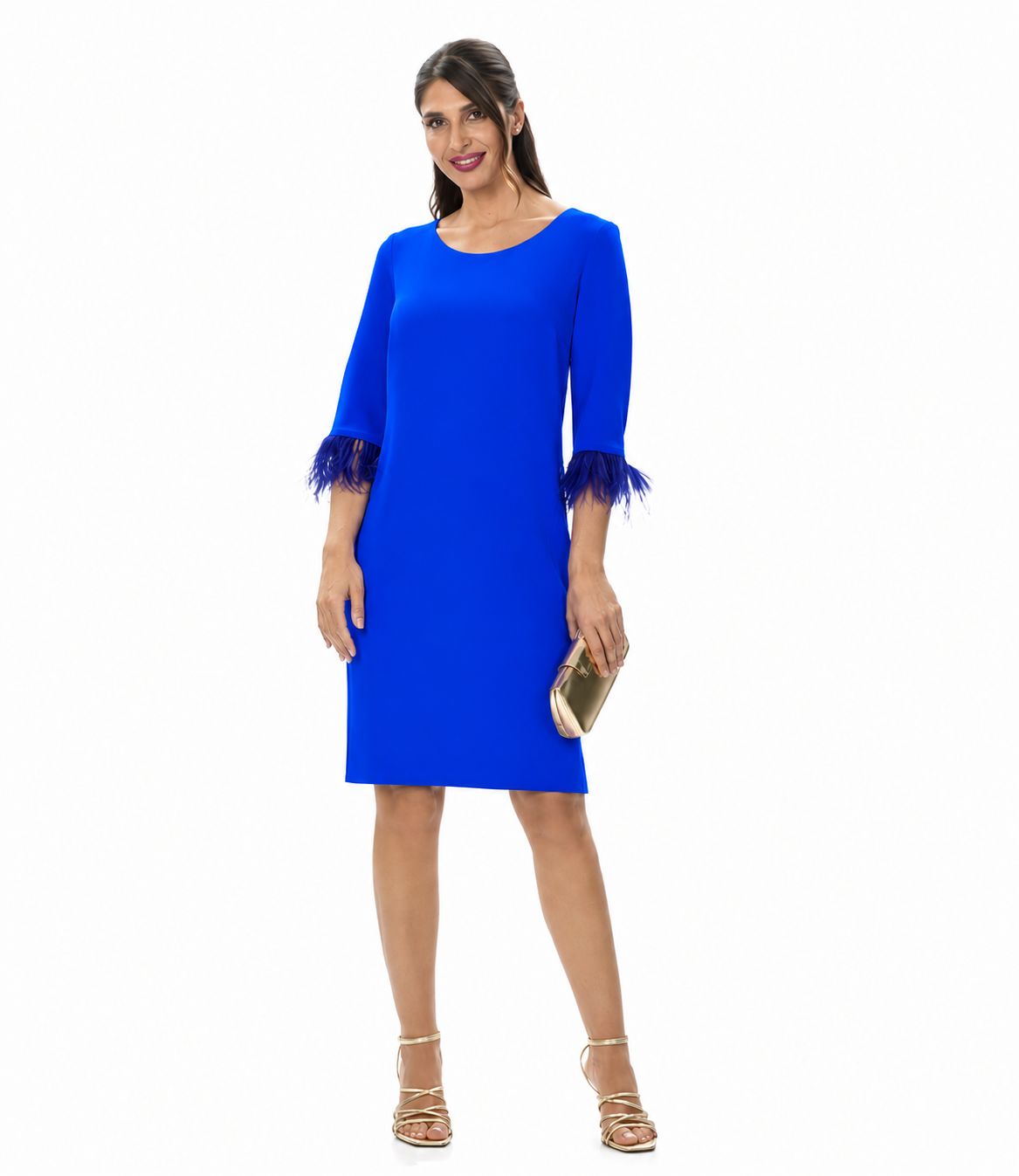 Vestido Midi Plumas