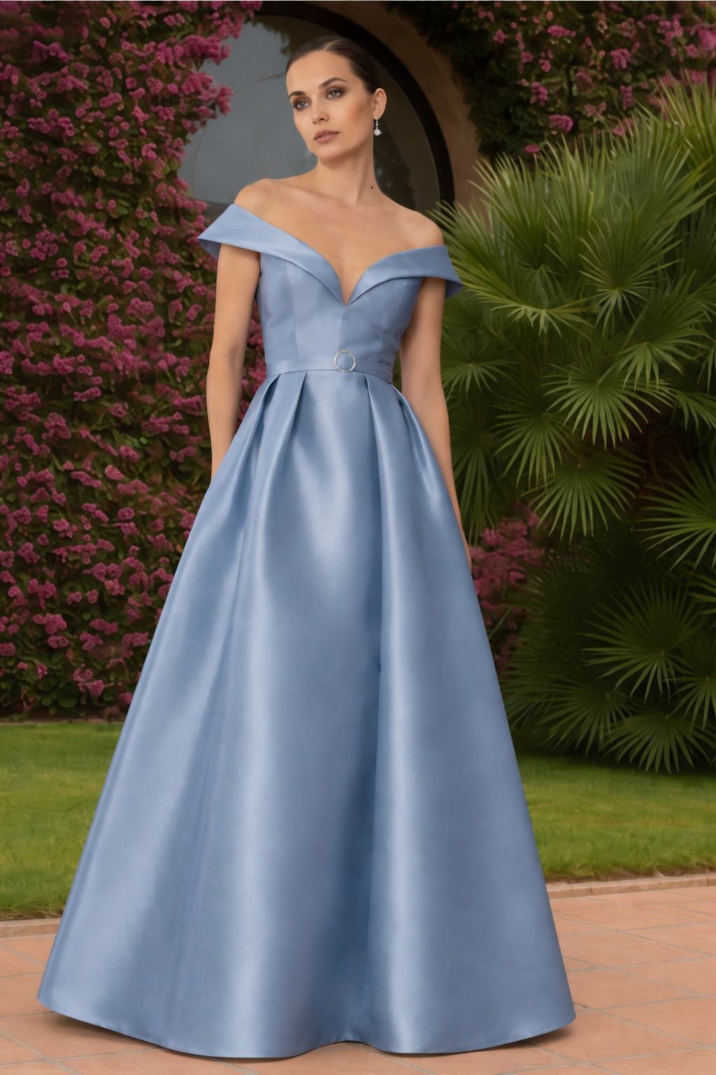 Vestido Largo Celeste