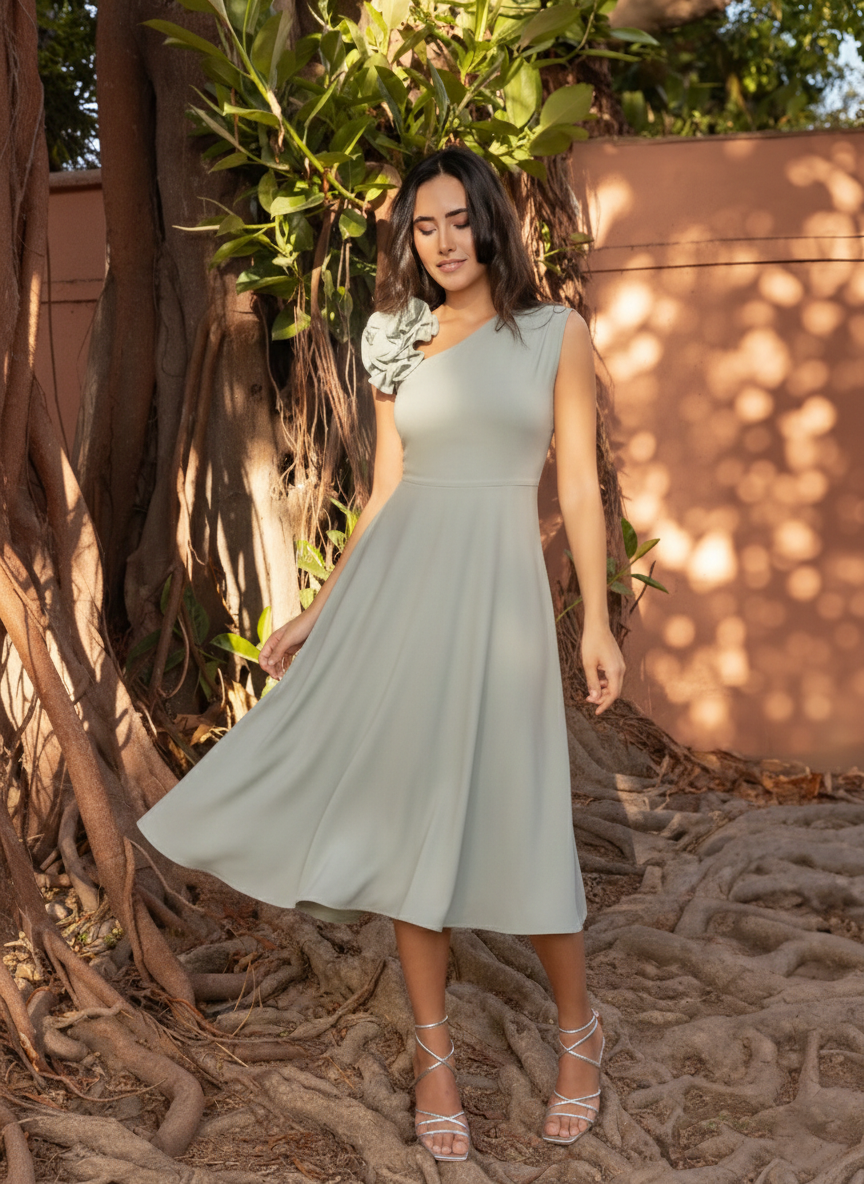 Vestido Midi Vuelo Flor