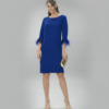 Vestido Midi Plumas Azul