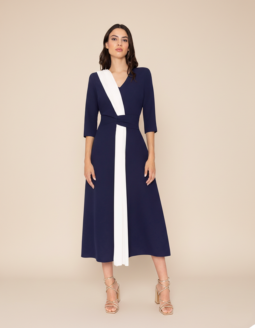 Vestido Midi Azul Marino