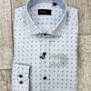 Camisa Celeste Detalles Beige