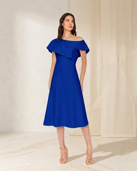 Vestido Azul Midi Vuelo