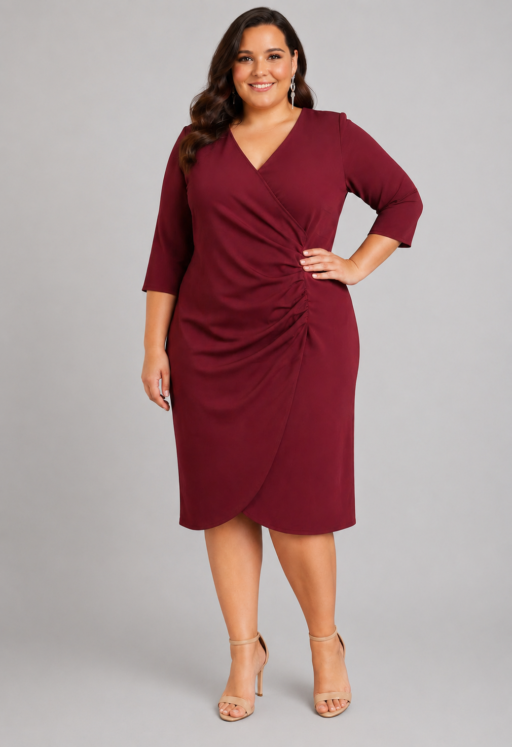 Vestido Midi Burdeos