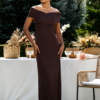 Vestido Largo Ajustado Chocolate