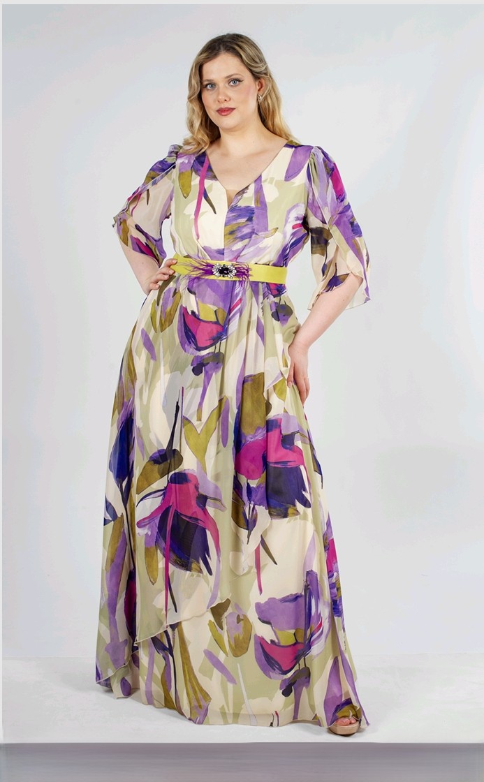 Vestido Estampado Flores Lima