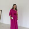 Vestido Rosa Largo Desigual