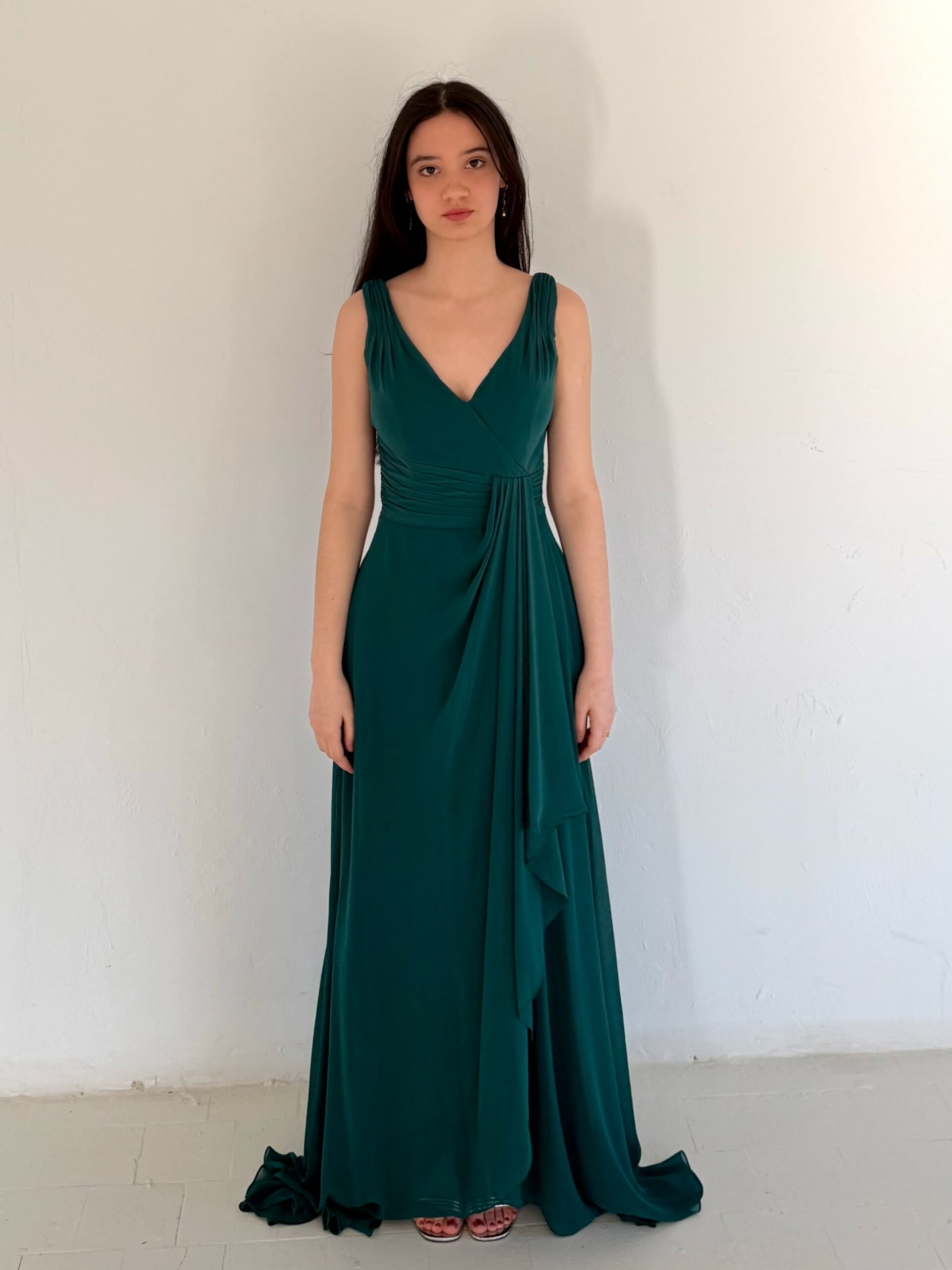 Vestido Largo Drapeado