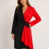 Vestido Bicolor Rojo