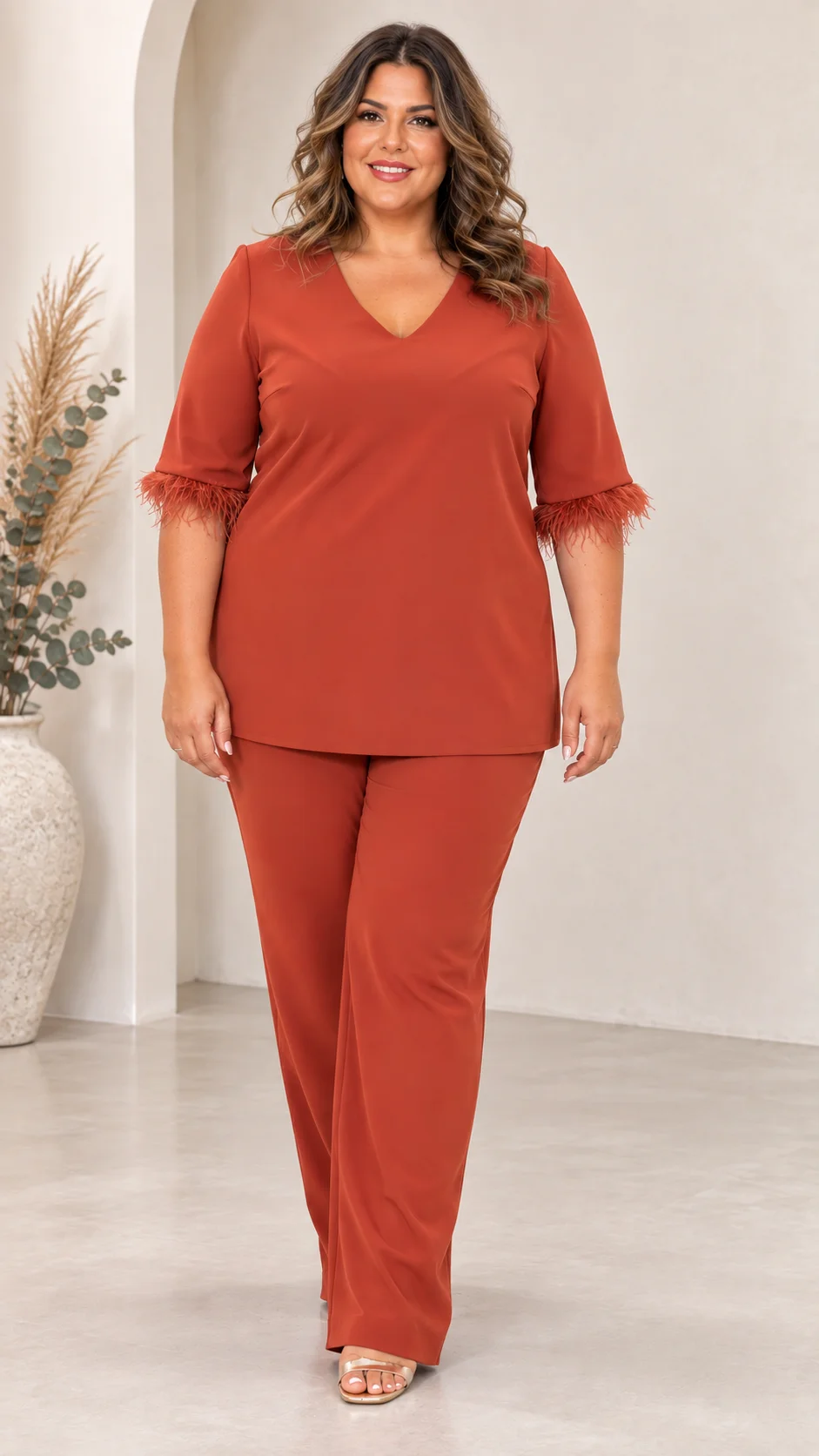 conjunto teja plumas