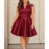 vestido corto satinado joya