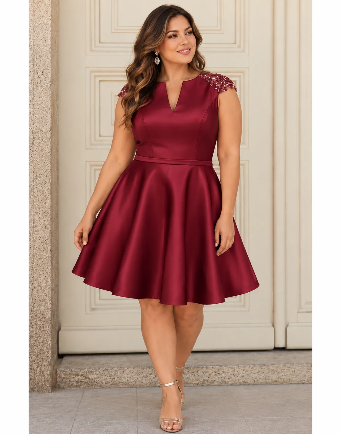 vestido corto satinado joya