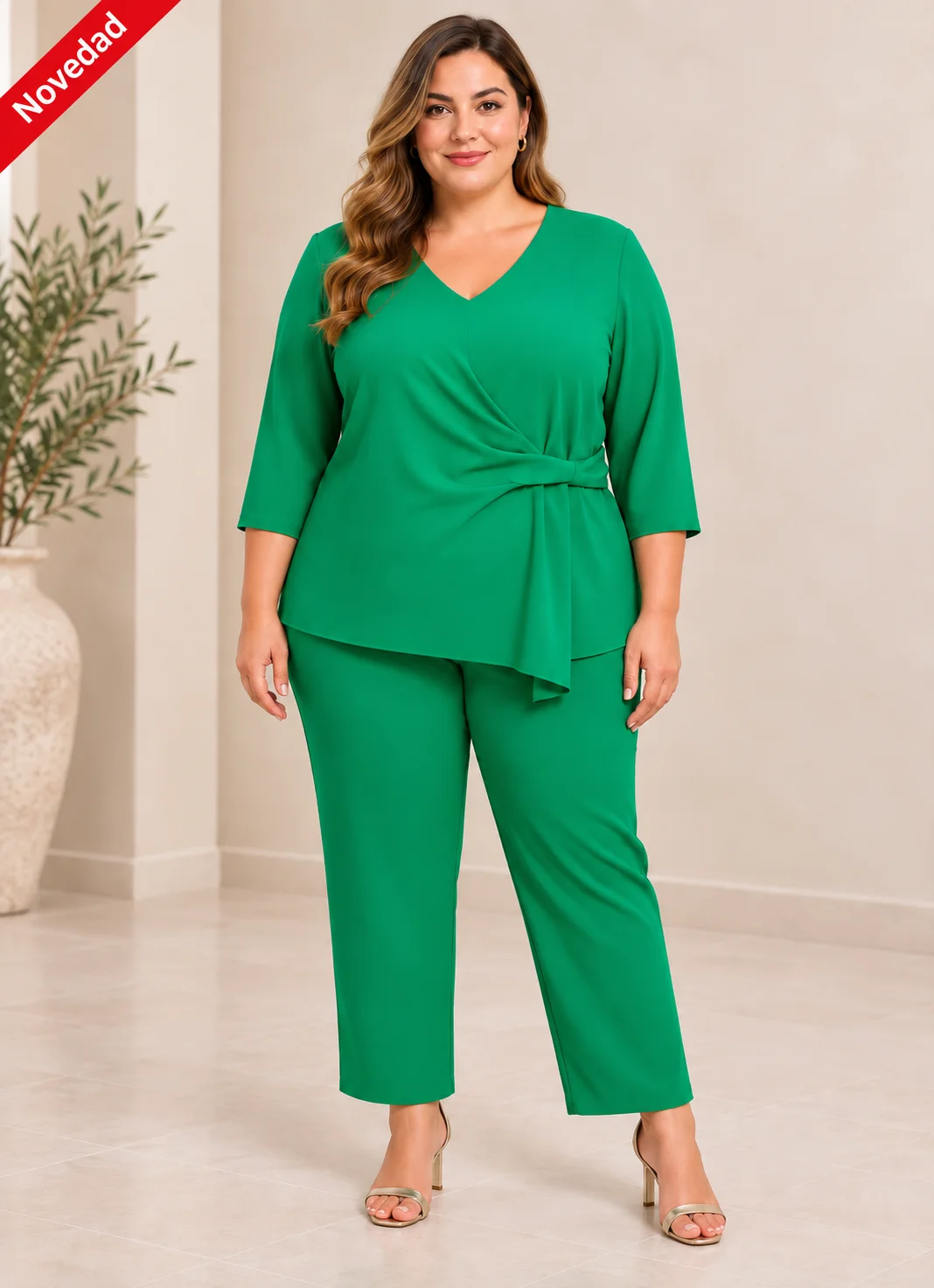 conjunto esmeralda drapeado lateral